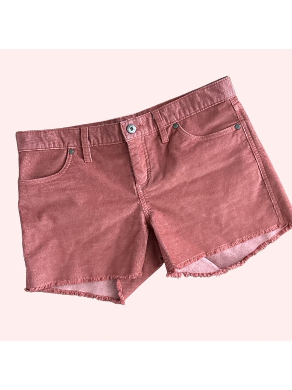 Carve Designs Corduroy Cutoff Shorts Womens 2 Dusty Rose Pink Raw Hem Boho